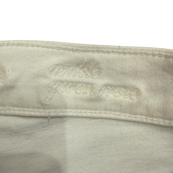 7 For All Mankind White Distressed Raw Hem Skinny Jeans 27 - Picture 5 of 8